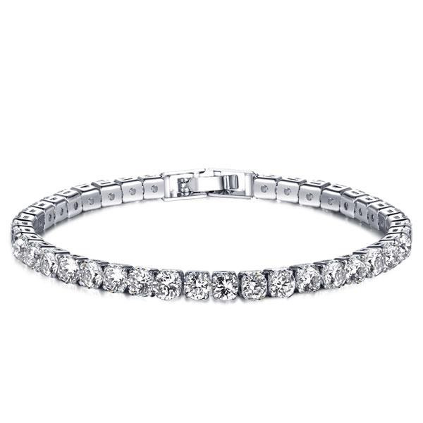 Italo Round Created White Sapphire Tennis Bracelet