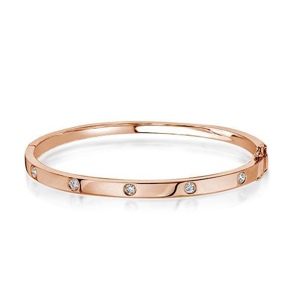 Italo Rose Gold Bangle Sterling SIlver Bracelet For Women
