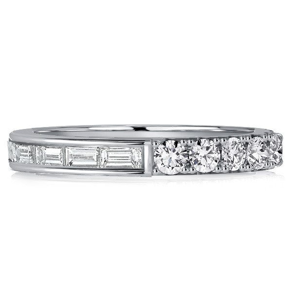 Italo Baguette & Round Cut Eternity Wedding Band For Women