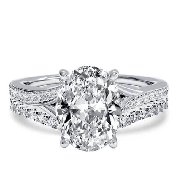 Italo Bypass Oval Created White Sapphire Bridal Set