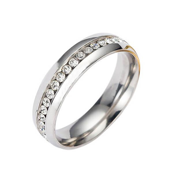 Classic Single Row Titanium Steel Men"s Wedding Band