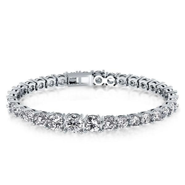Italo Classic Created White Sapphire Tennis Bracelet