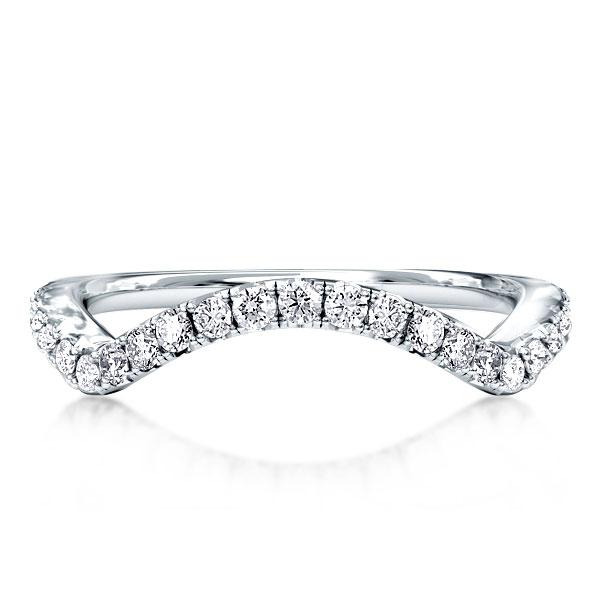 Three-Quarters Design Round Cut Wave Wedding Band
