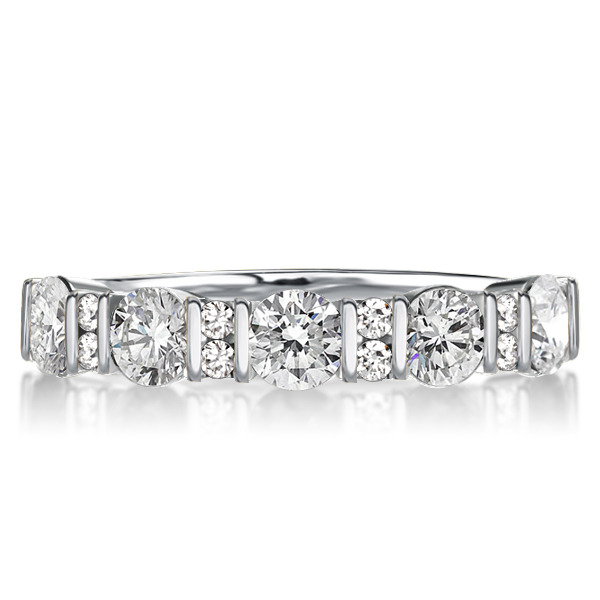 Bar Setting Half Eternity Wedding Band For Women