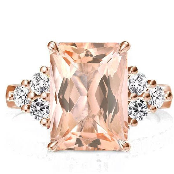 Italo Pink Ring Radiant Cut Engagement Ring Affordable