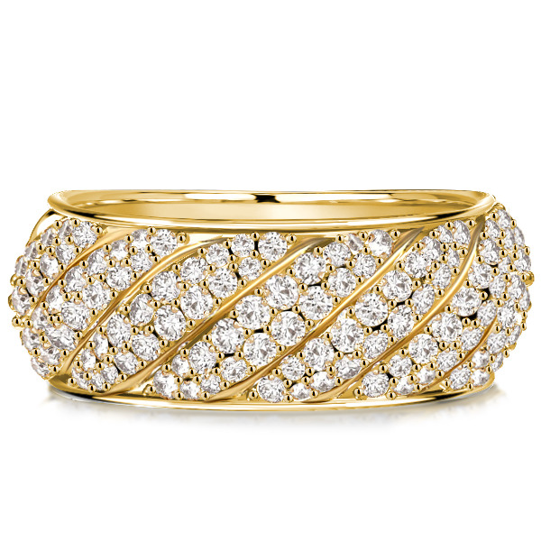 White Round Sculpted Cable Half Eternity Wedding Band For Women