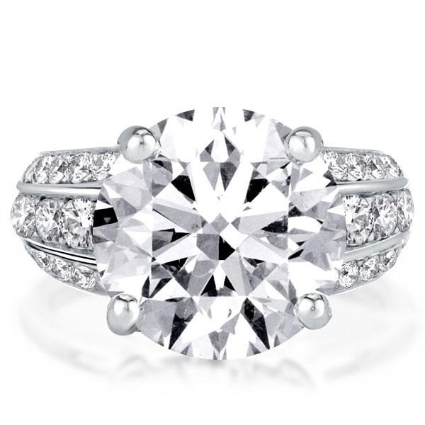 Half Eternity Three Row Classic Round Engagement Ring