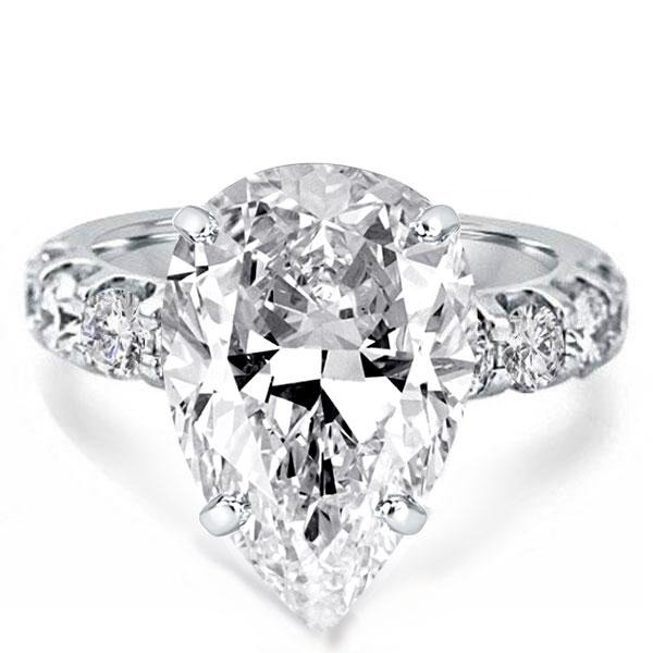 Classic Three-Quarters Pear Cut Engagement Ring