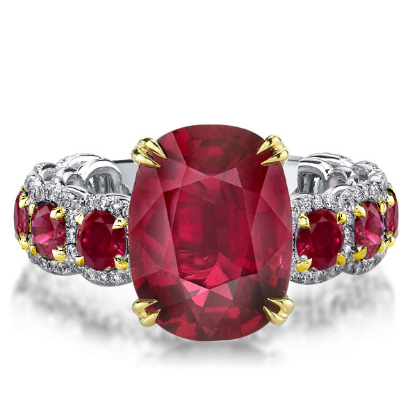 Italo Ruby Ring Oval Engagement Ring Unique Engagement Ring