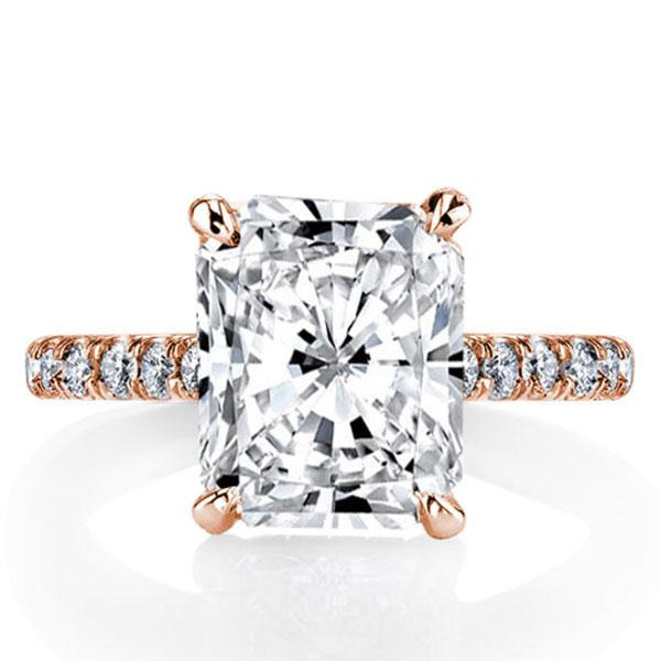 Rose Gold Radiant Solitaire Engagement Ring