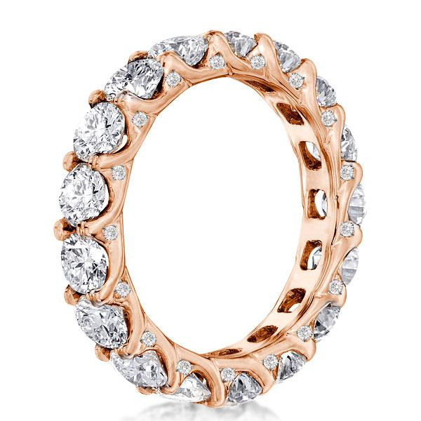 Rose Gold Eternity Created White Sapphire Wedding Band