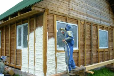 Утепление деревянного дома ППУ
