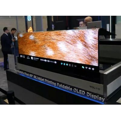 TCL показала 65-дюймовый складной OLED-экран 8K, созданный с помощью струйной печати