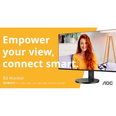AOC Q27B3CF2 – новый монитор для дома и офиса с разрешением QHD и частотой 100 Гц
