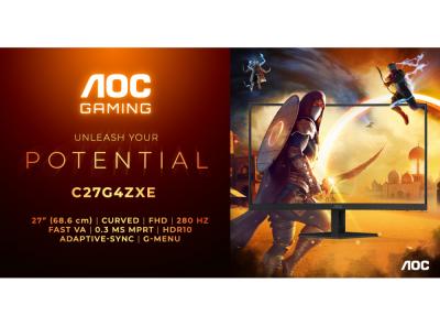 Новый 27-дюймовый изогнутый монитор AOC GAMING C27G4ZXE с частотой обновления кадров 280 Гц