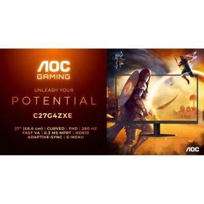 Новый 27-дюймовый изогнутый монитор AOC GAMING C27G4ZXE с частотой обновления кадров 280 Гц