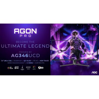 AOC представляет AGON PRO AG346UCD: Технология QD-OLED и игровая производительность с частотой 175 Гц