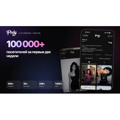 AI-соцсеть Pixly посетили более 100 тысяч человек