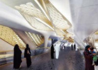 Станцию метро в Саудовской Аравии облицуют мрамором и золотом