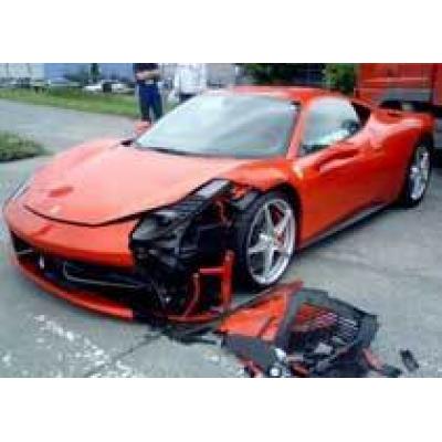 Первое в мире ДТП с Ferrari 458 Italia произошло в Польше