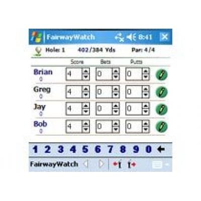 FairwayWatch: учётная карточка игрока в гольф на Pocket PC