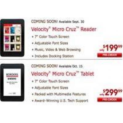 Ридер Velocity Cruz Reader и планшет Cruz Tablet выйдут в сентябре