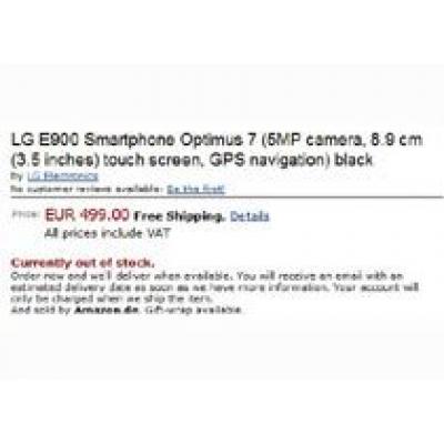 WP7-коммуникатор LG Optimus 7: в немецком Amazon за 499 евро