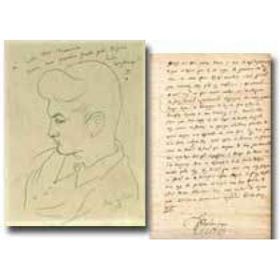 Рисунок Жана Кокто и письма французских королей на торгах Piasa