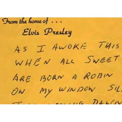 Стихотворение Элвиса Пресли о мертвой птичке продали за 20 тысяч долларов
