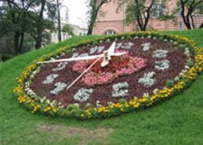 В Киеве появились крупнейшие в мире цветочные часы