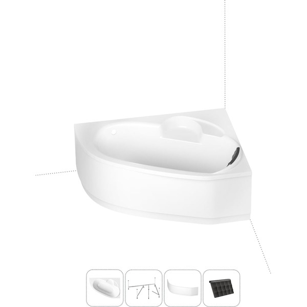 Угловая акриловая ванна Lavinia Boho Bell Pro S2-370217PR