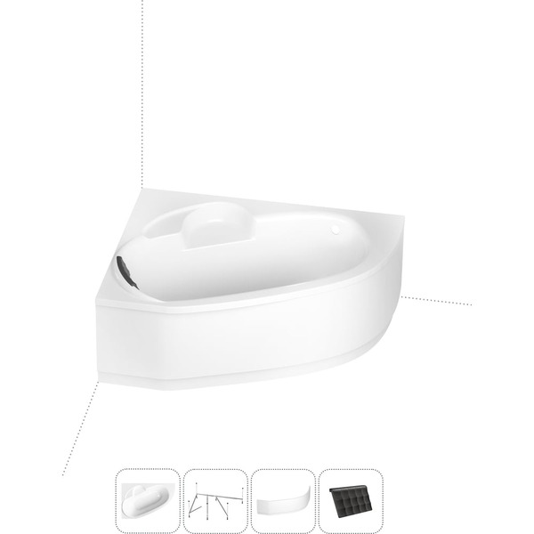 Угловая акриловая ванна Lavinia Boho Bell Pro S2-370216PL