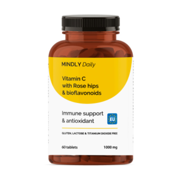 MINDLY, Витамин C с шиповником и биофлавоноидами, таблетки, 60 шт.