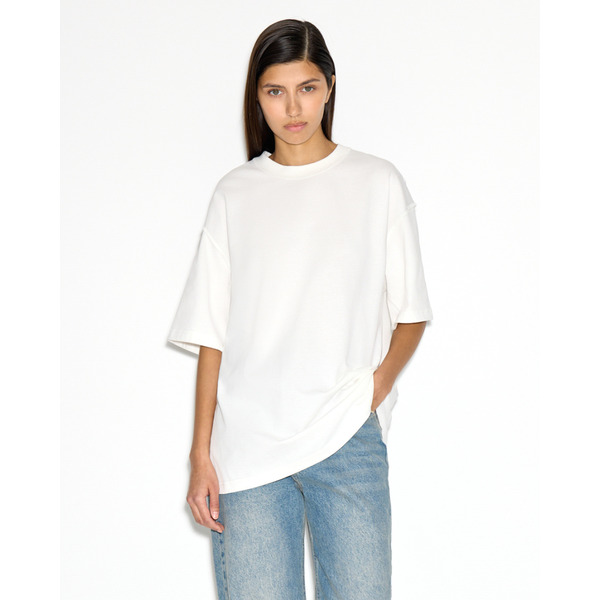 Оверсайз футболка с акцентными швами, из 100% хлопка, белый