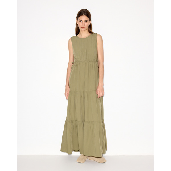 Платье макси, трансформер, из бамбука, зеленый оливковый