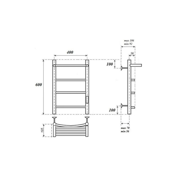 Электрический полотенцесушитель Point П3 PN04846PB