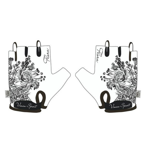 Велоперчатки подростковые Vinca Sport, белые, VG 950 Flora (Размер: L)