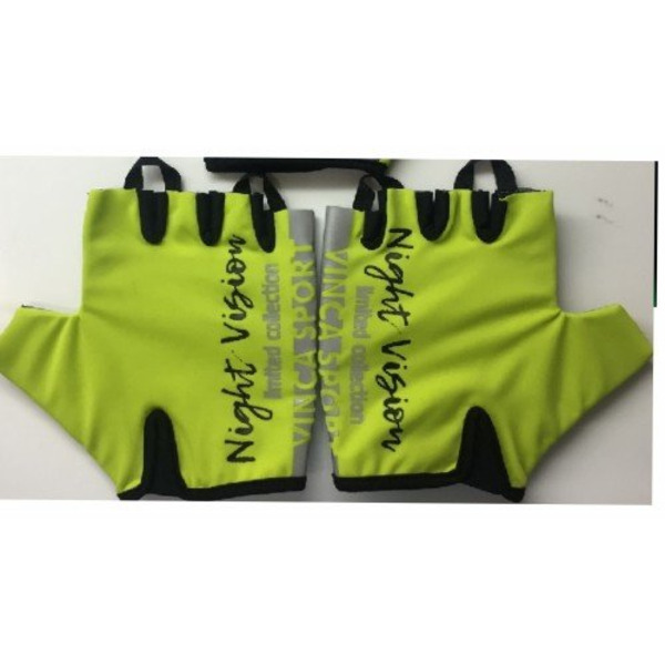 Велоперчатки детские Vinca Sport, неоновые, VG 965 Night Vision kids (Размер: 7XS)
