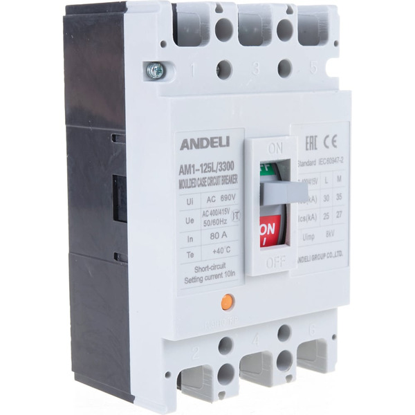 Автоматический выключатель ANDELI AM1-125L ADL06-024