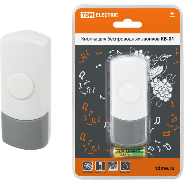 Кнопка для беспр. звонков TDM ELECTRIC КБ-01 SQ1901-0018