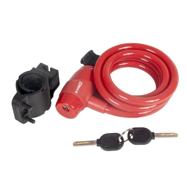 Велосипедный замок 4Bike T503, тросовый, на ключ, 10x1500, красный, ARV-JJ-T503-RED-1500