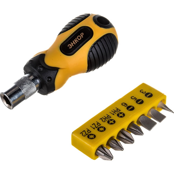 Короткая отвертка Энкор 19852