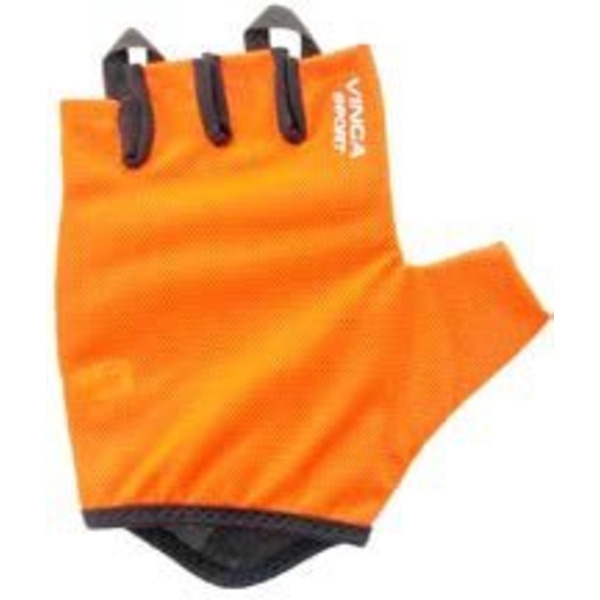 Велоперчатки Vinca Sport VG 975, материал сетка, гелевые вставки, оранжевый, VG 975 orange (Размер: L)