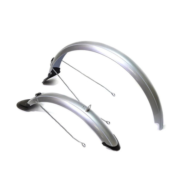 Крылья велосипедные TBS, 26", ПВХ, с одинарными стойками, 58 мм, на хедере, серебристый, HC-817