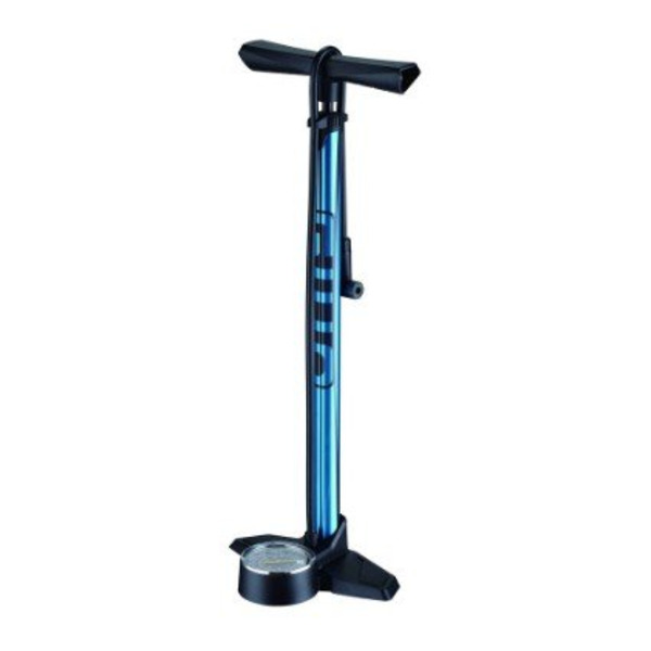 Насос велосипедный Giyo GF-2430BLUE, алюминий, напольный, давление 12 атм/180psi, манометр, AV/FV, GF2430BLUE
