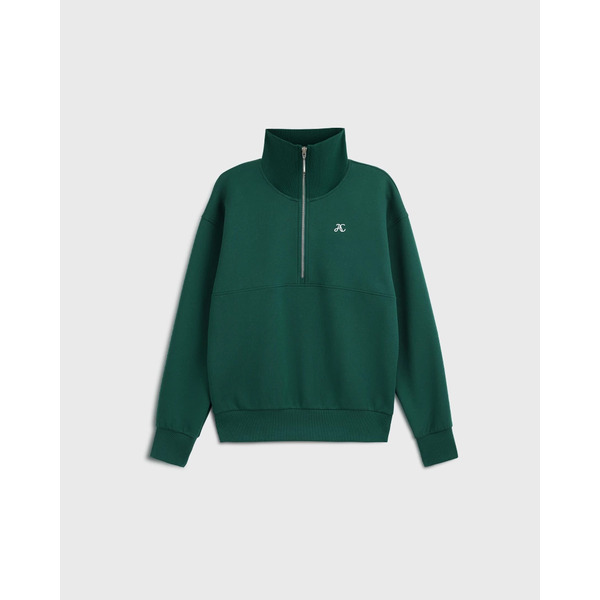 Свитшот Unisex с воротом на молнии, зеленый