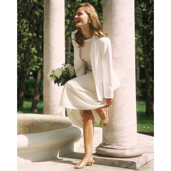 Прозрачный лонгслив из тенселя с шерстью, молочный