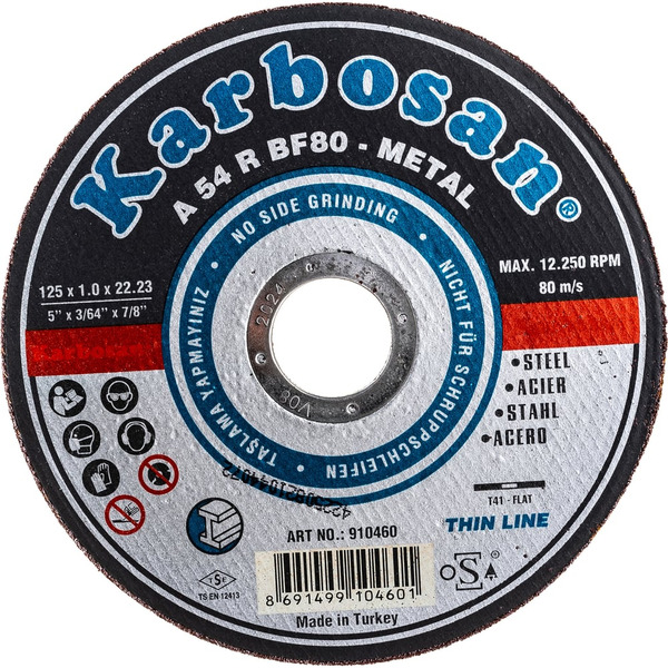 Отрезной диск по металлу Karbosan KAR-910460