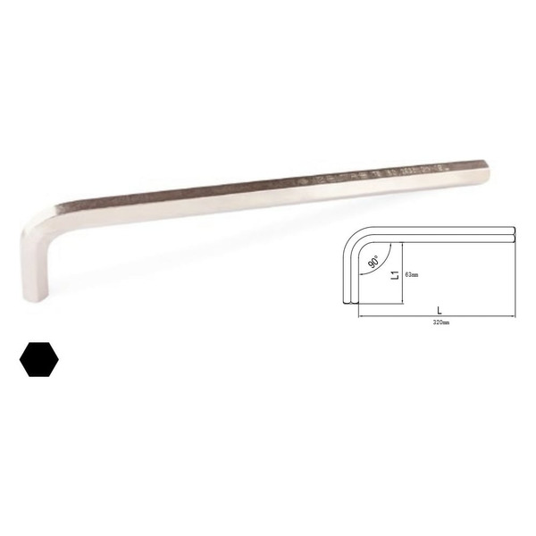 Удлиненный Г-образный шестигранный ключ IZELTAS 4903220170