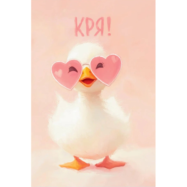 Открытка, Кря! (гусенок в очках), 10*15 см, 1 шт.